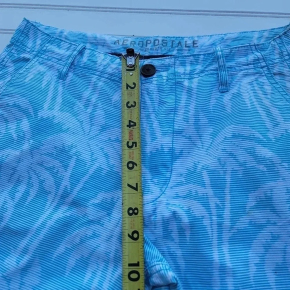 Aeropostale Men's Shorts Aqua Blue Size 30 Palm Tree 9" Inseam Casual Cotton - Picture 10 of 10